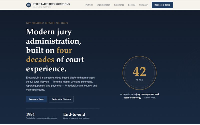 Homepage of Integrated Jury Solutions